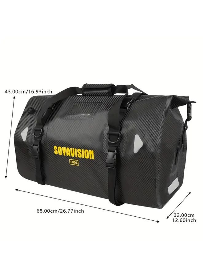Carbon Fiber Motorcycle Tail Bag 20L Capacity Adjustable Strap Seat Storage Black - Image 5